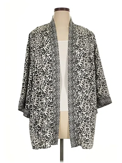 Pre-owned Roz & Ali Cardigan Sweater In Gray