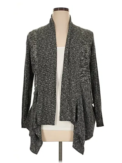Pre-owned Roz & Ali Cardigan Sweater In Gray
