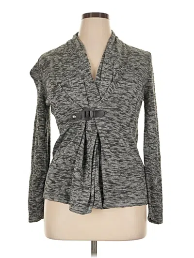 Pre-owned Roz & Ali Cardigan Sweater In Gray