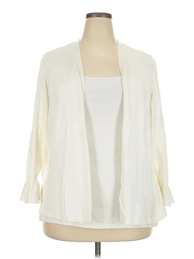 Pre-owned Roz & Ali Cardigan Sweater In Ivory