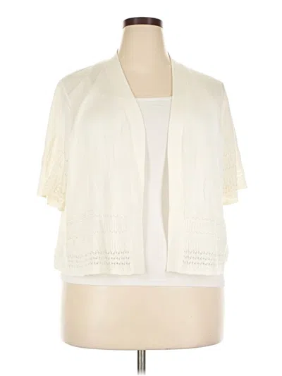 Pre-owned Roz & Ali Cardigan Sweater In Ivory