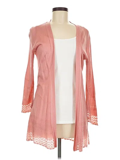 Pre-owned Roz & Ali Cardigan Sweater In Pink