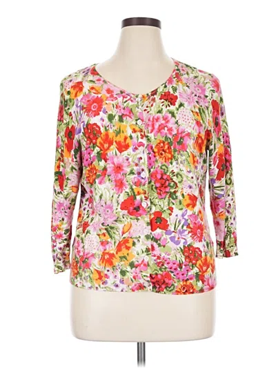 Pre-owned Roz & Ali Cardigan Sweater In Pink