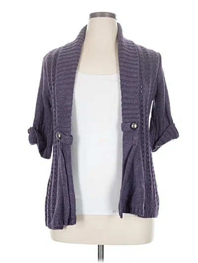 Pre-owned Roz & Ali Cardigan Sweater In Purple