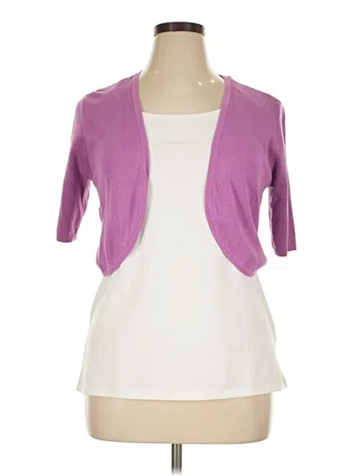Pre-owned Roz & Ali Cardigan Sweater In Purple