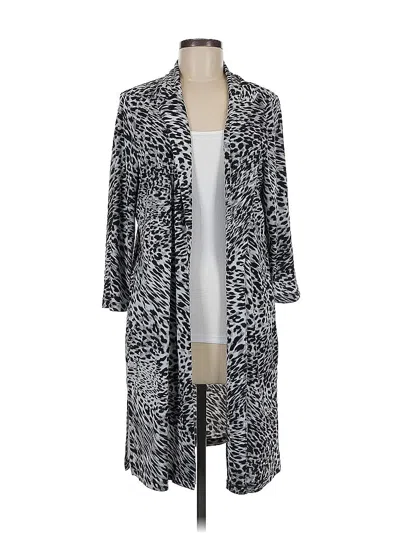 Pre-owned Roz & Ali Cardigan Sweater In Silver