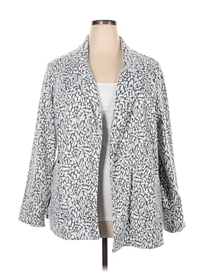 Pre-owned Roz & Ali Cardigan Sweater In Silver
