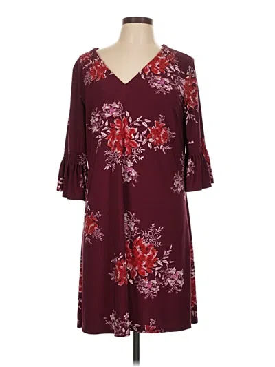 Pre-owned Roz & Ali Casual Dress In Burgundy