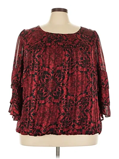 Pre-owned Roz & Ali Casual Dress In Burgundy