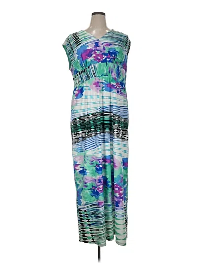 Pre-owned Roz & Ali Casual Dress In Green