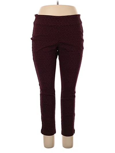Pre-owned Roz & Ali Casual Pants In Burgundy