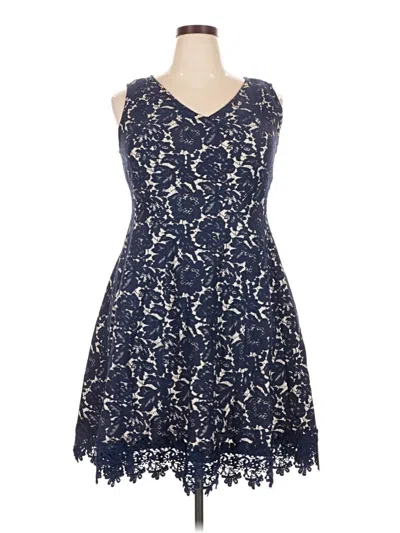 Pre-owned Roz & Ali Cocktail Dress In Blue