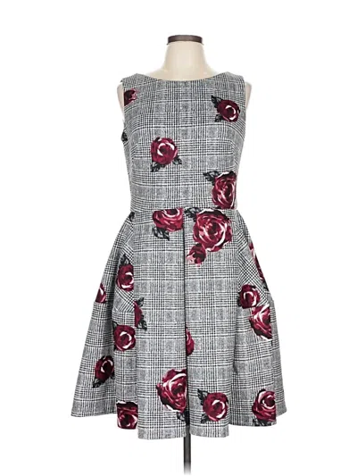 Pre-owned Roz & Ali Cocktail Dress In Gray