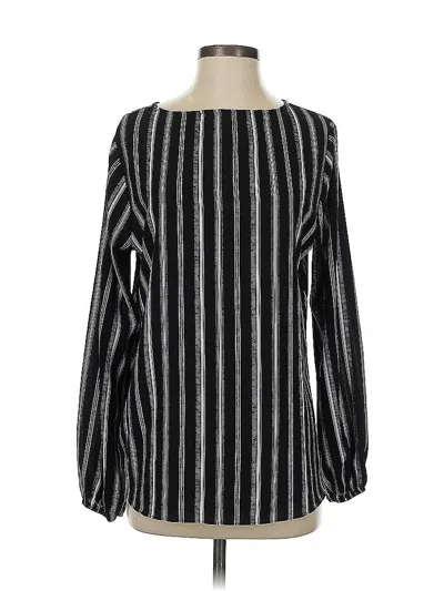 Pre-owned Roz & Ali Long Sleeve Blouse In Black