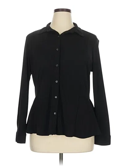 Pre-owned Roz & Ali Long Sleeve Blouse In Black