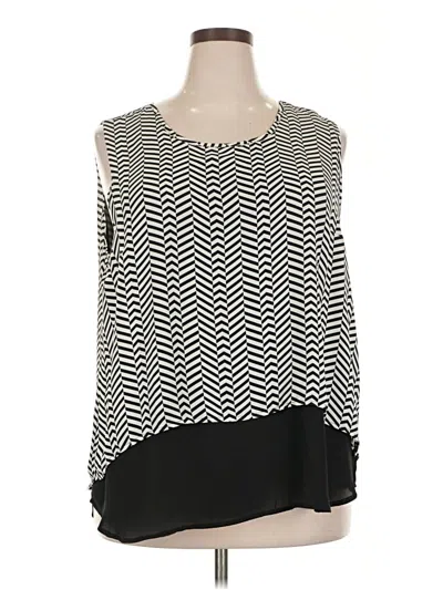 Pre-owned Roz & Ali Long Sleeve Blouse In Black