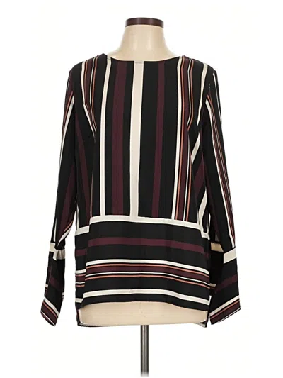 Pre-owned Roz & Ali Long Sleeve Blouse In Black