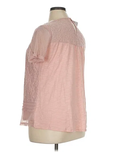Pre-owned Roz & Ali Long Sleeve Blouse In Pink