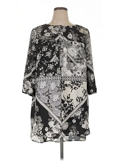 Pre-owned Roz & Ali Long Sleeve Button Down Shirt In Black