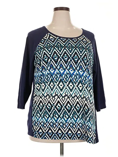 Pre-owned Roz & Ali Pullover Sweater In Blue