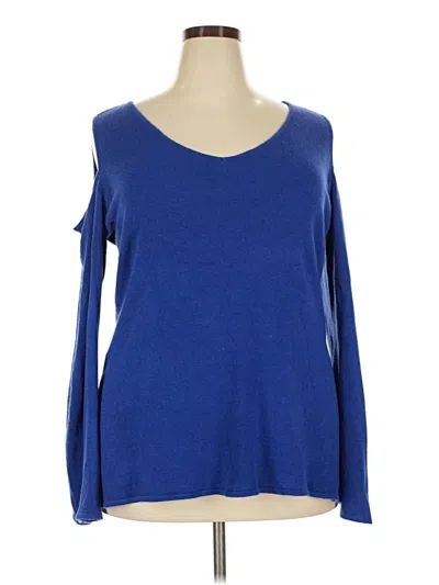 Pre-owned Roz & Ali Pullover Sweater In Blue