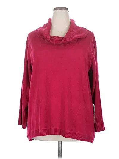 Pre-owned Roz & Ali Pullover Sweater In Burgundy