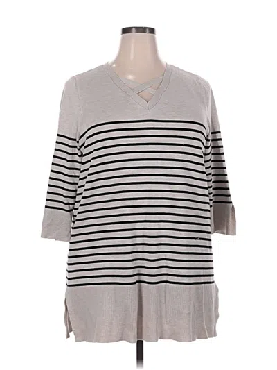 Pre-owned Roz & Ali Pullover Sweater In Gray
