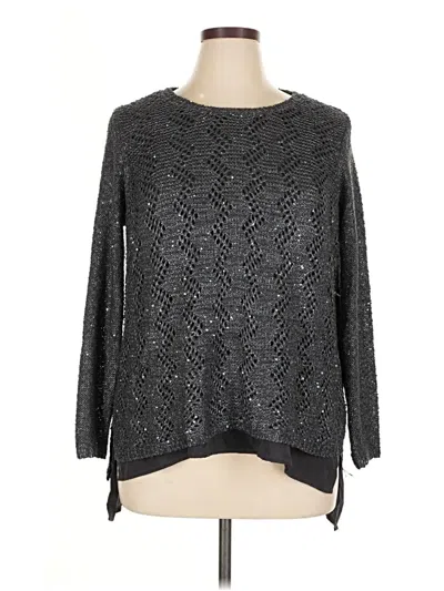 Pre-owned Roz & Ali Pullover Sweater In Gray