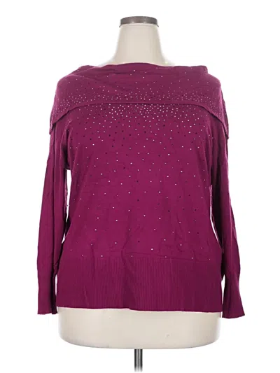 Pre-owned Roz & Ali Pullover Sweater In Purple