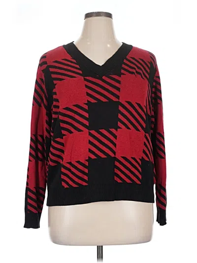 Pre-owned Roz & Ali Pullover Sweater In Red
