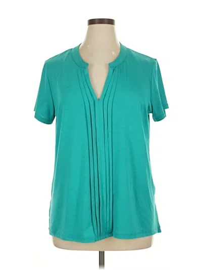 Roz & Ali Short Sleeve Blouse In Blue