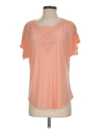 Pre-owned Roz & Ali Short Sleeve Blouse In Orange