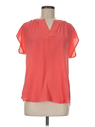 Pre-owned Roz & Ali Short Sleeve Blouse In Pink