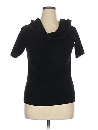 Pre-owned Roz & Ali Short Sleeve Top Black Cowl Neck Tops