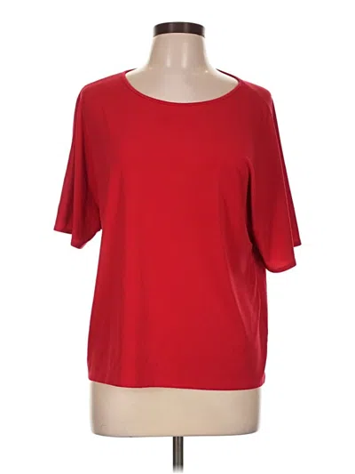Pre-owned Roz & Ali Short Sleeve Top Red Boatneck Tops