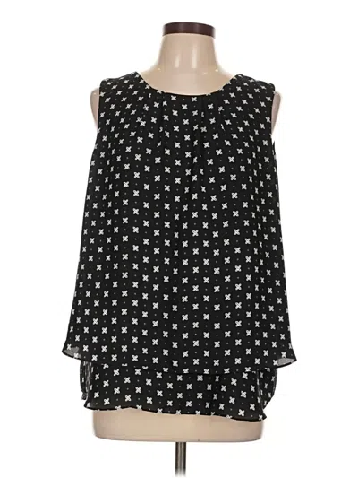 Pre-owned Roz & Ali Sleeveless Blouse In Black