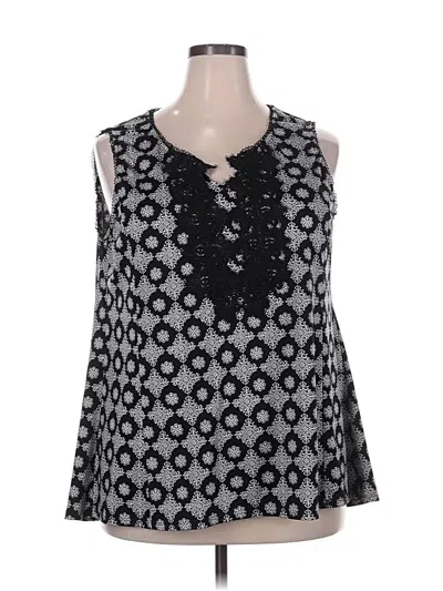 Pre-owned Roz & Ali Sleeveless Blouse In Black