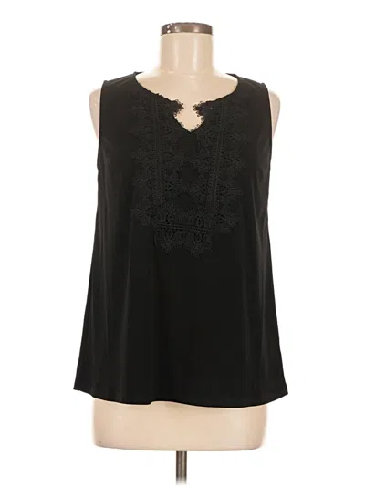 Pre-owned Roz & Ali Sleeveless Blouse In Black