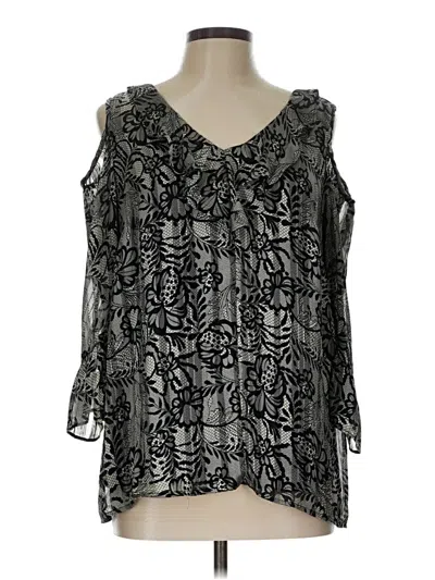 Pre-owned Roz & Ali Sleeveless Blouse In Black