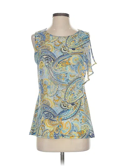 Pre-owned Roz & Ali Sleeveless Blouse In Blue