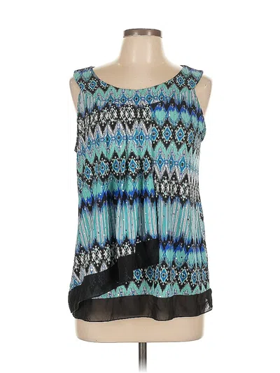 Pre-owned Roz & Ali Sleeveless Blouse In Blue