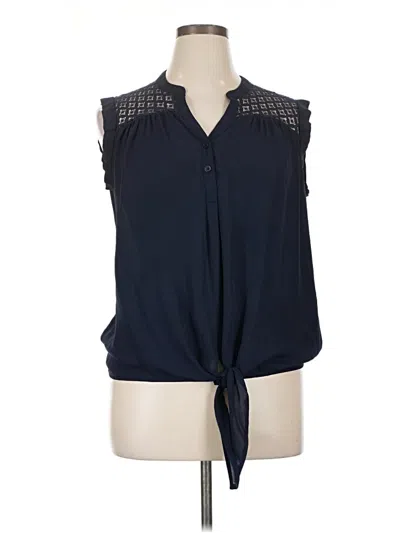 Pre-owned Roz & Ali Sleeveless Blouse In Blue