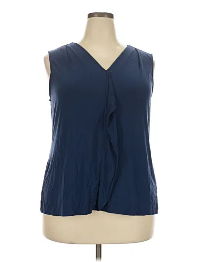 Pre-owned Roz & Ali Sleeveless Blouse In Blue