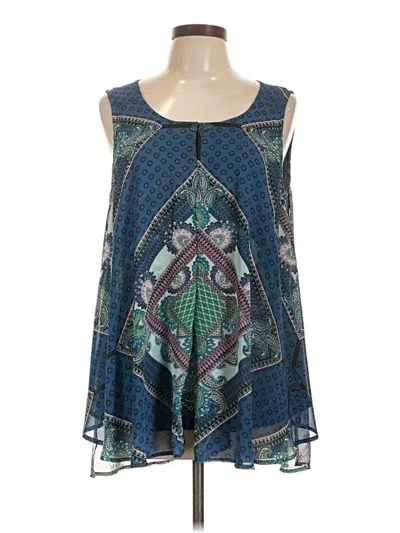 Pre-owned Roz & Ali Sleeveless Blouse In Blue