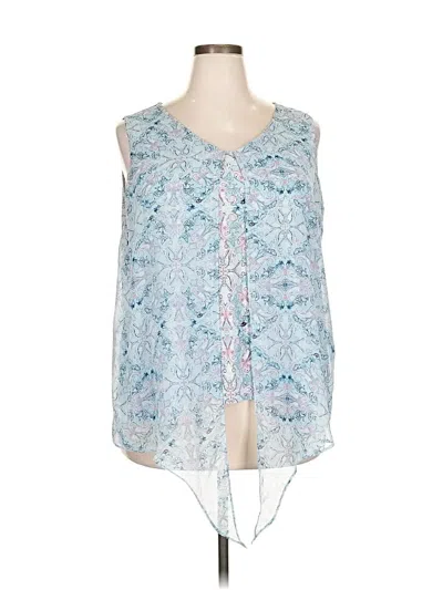Pre-owned Roz & Ali Sleeveless Blouse In Blue