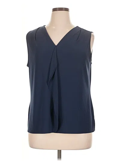 Pre-owned Roz & Ali Sleeveless Blouse In Blue