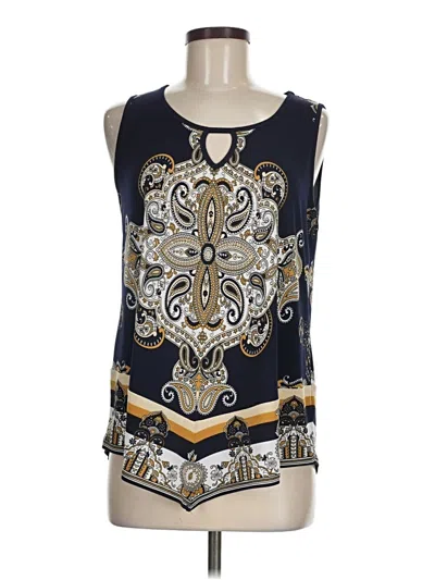 Pre-owned Roz & Ali Sleeveless Blouse In Blue