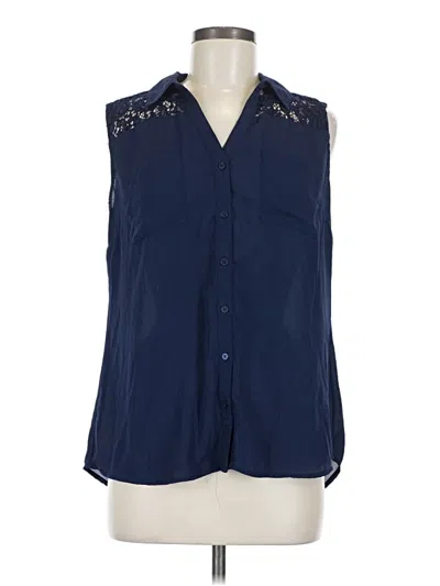 Pre-owned Roz & Ali Sleeveless Blouse In Blue