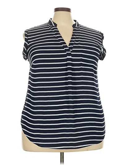 Pre-owned Roz & Ali Sleeveless Blouse In Blue