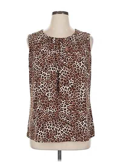 Pre-owned Roz & Ali Sleeveless Blouse In Brown
